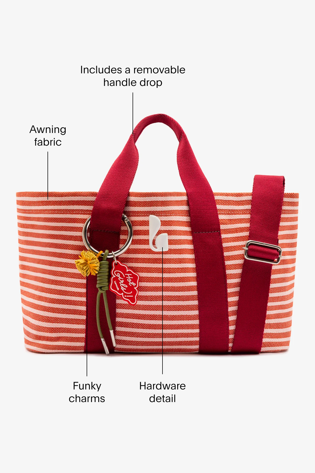 Americana Tote Bag In Tulip Awning Stripe - Image 5