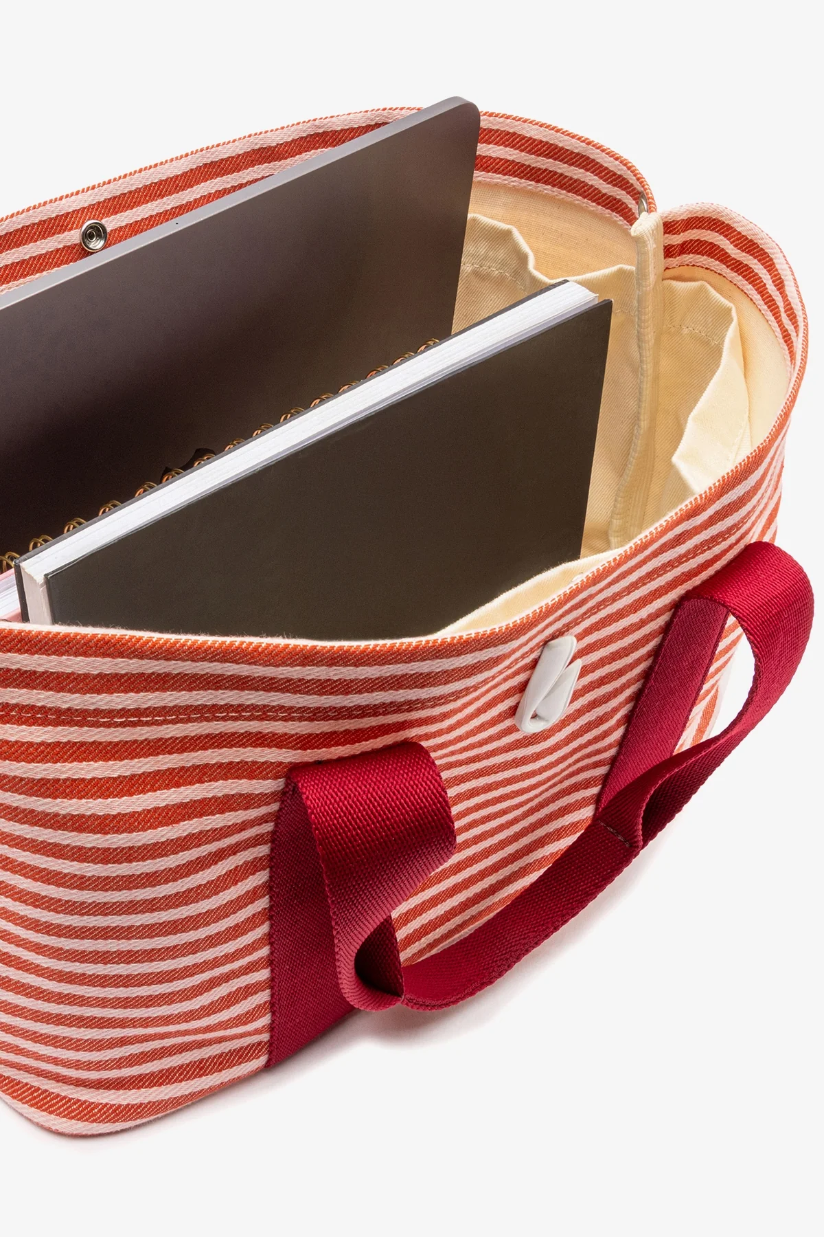 Americana Tote Bag In Tulip Awning Stripe - Image 6