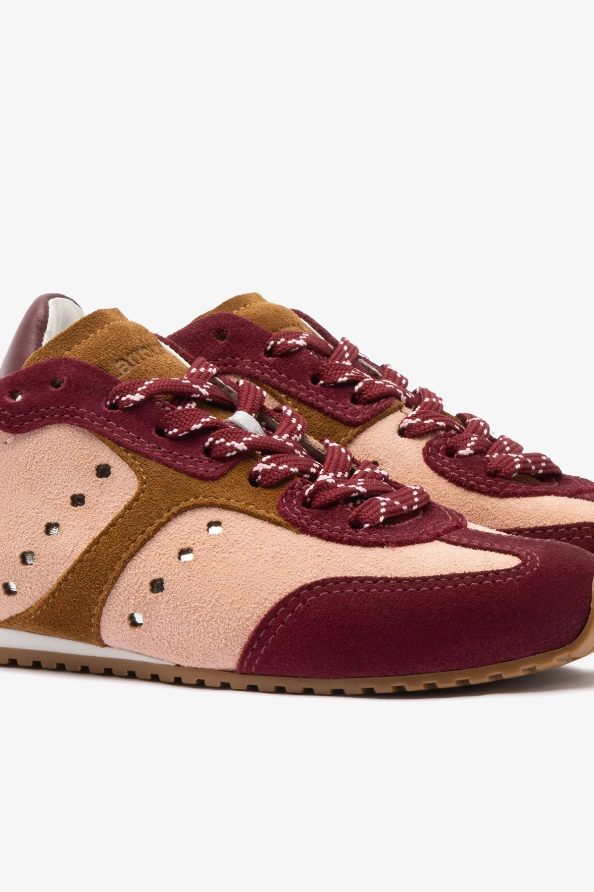 Stella Sneaker In Tulip, Russet and Wine Suede and Silver Metallic Leather - Image 4
