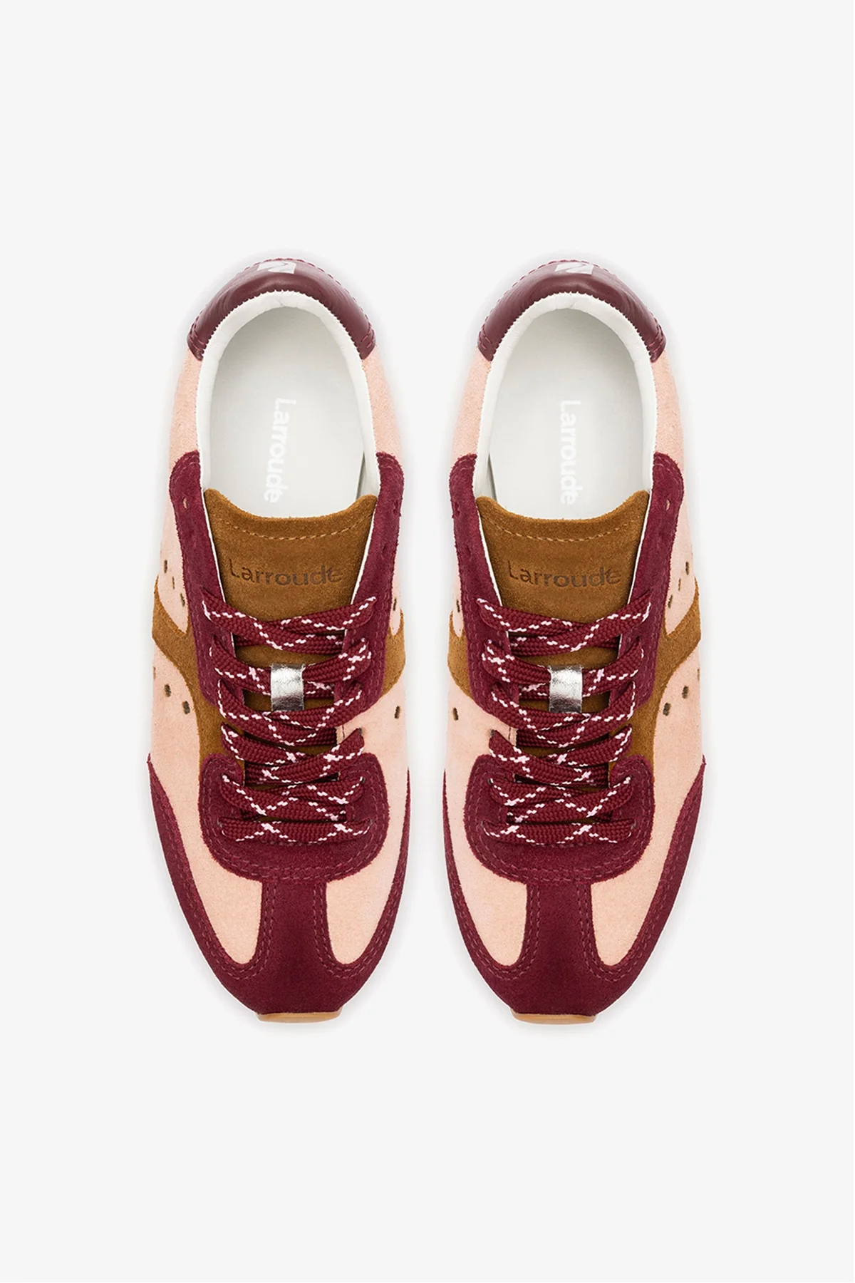 Stella Sneaker In Tulip, Russet and Wine Suede and Silver Metallic Leather - Image 8