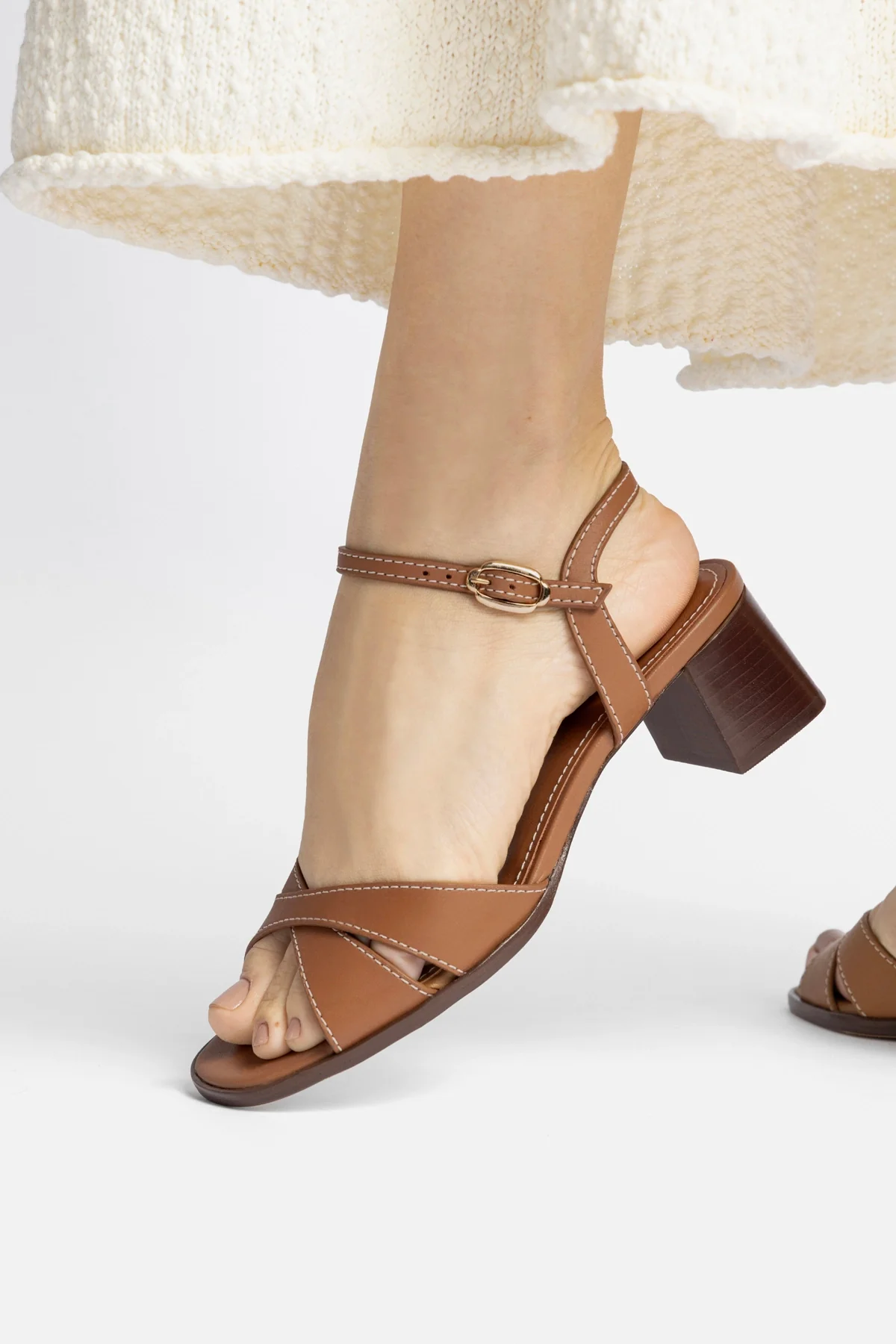 Roma Sandal In Vegetale Caramel Leather - Image 5