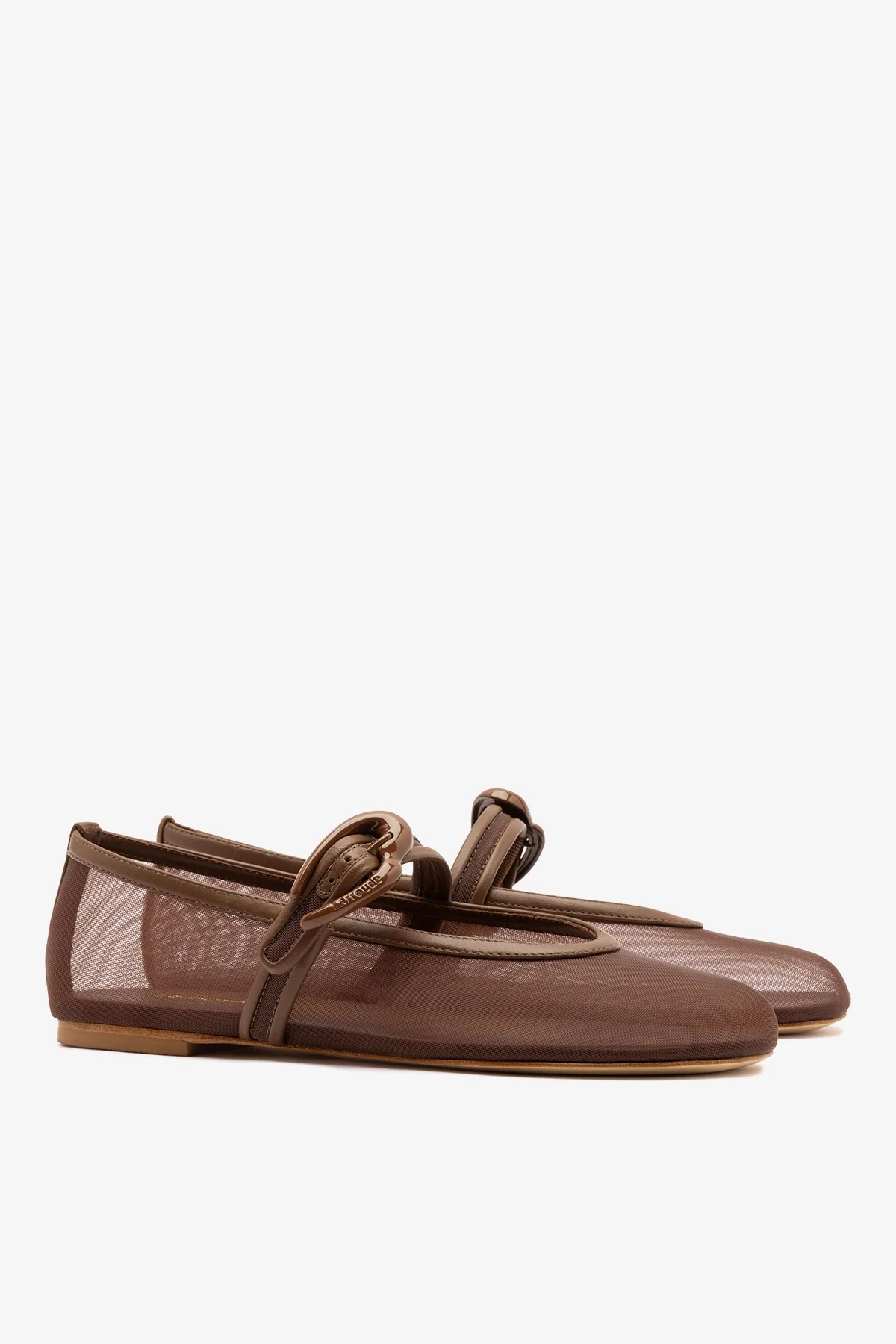 Verona Mesh Ballet Flat Burnt Umber Leather - Image 3