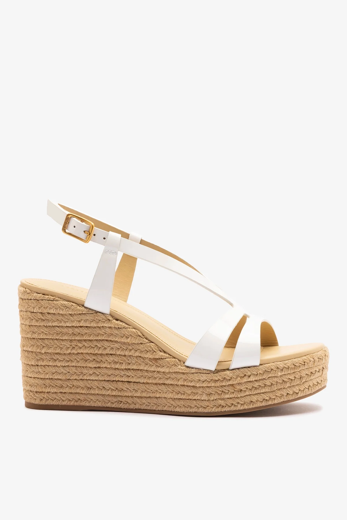 Daphne Espadrille Sandal White Patent Leather