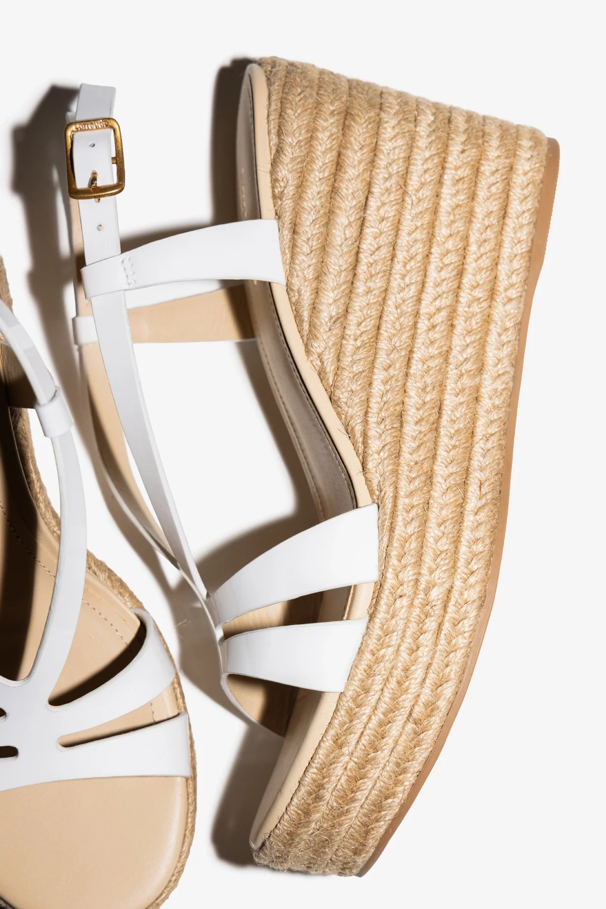 Daphne Espadrille Sandal White Patent Leather - Image 2
