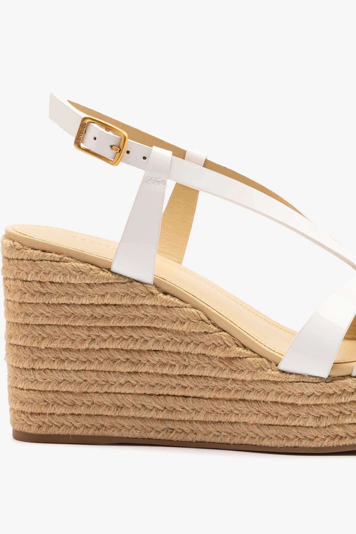 Daphne Espadrille Sandal White Patent Leather - Image 4