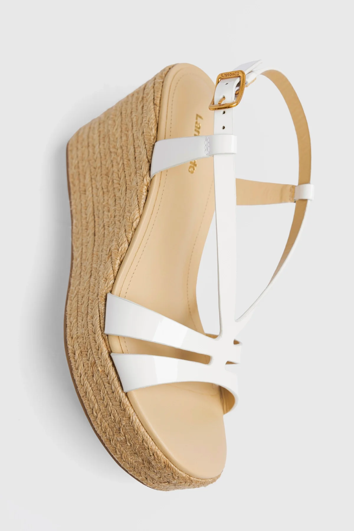 Daphne Espadrille Sandal White Patent Leather - Image 6