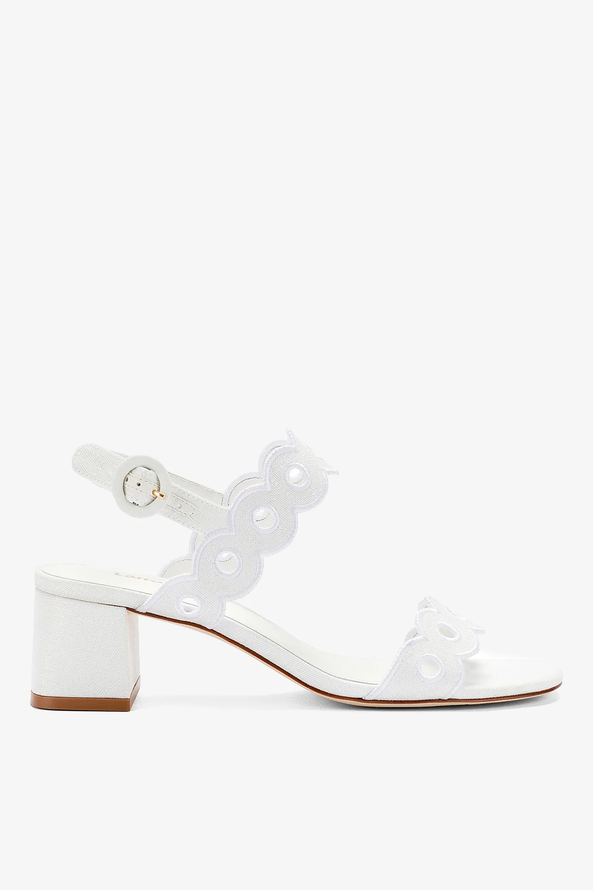Florence Broderie Sandal In White Raffia