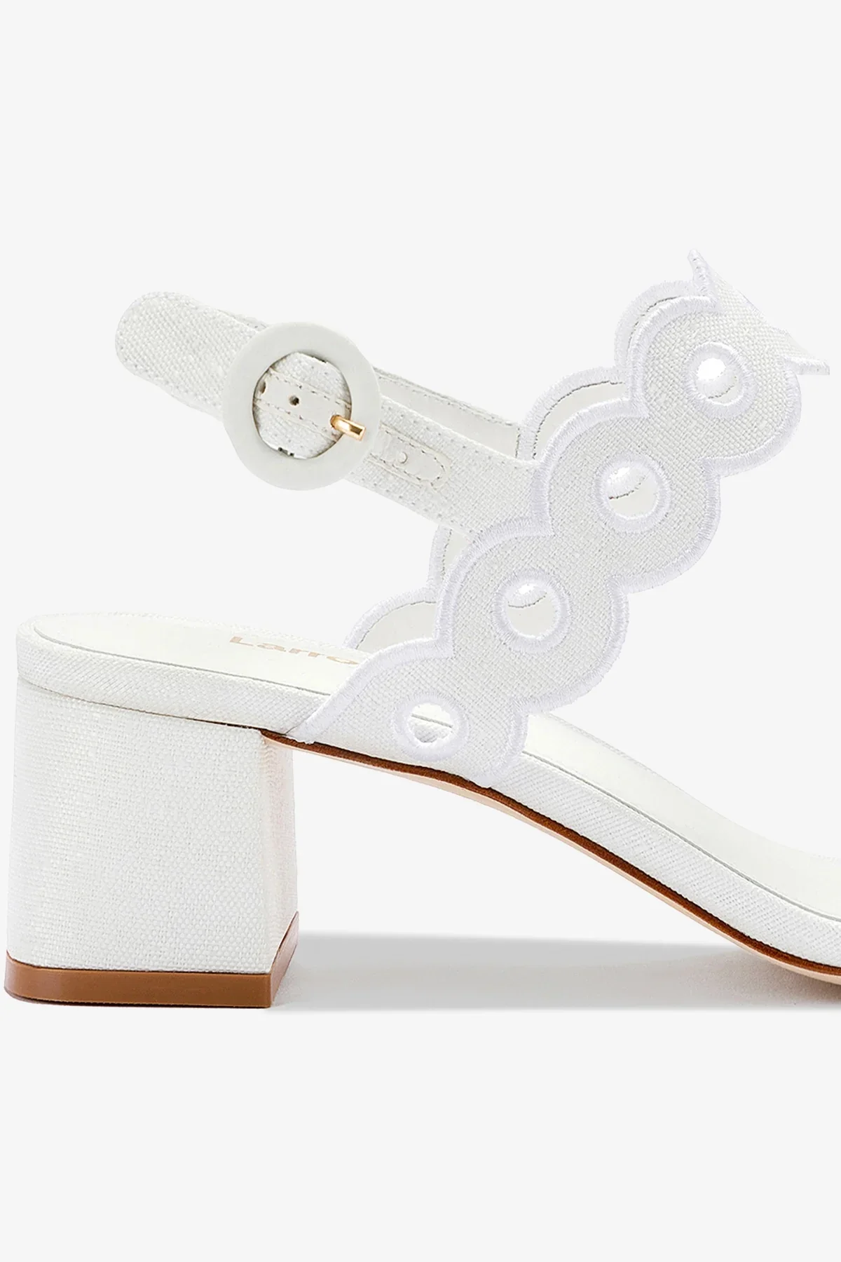 Florence Broderie Sandal In White Raffia - Image 4