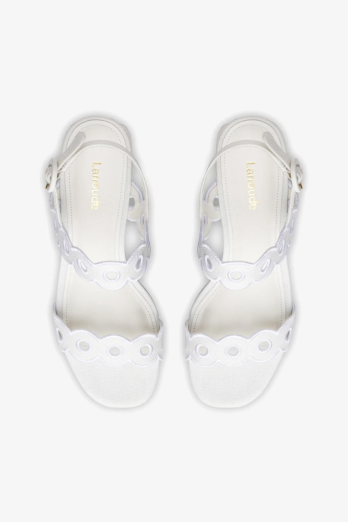 Florence Broderie Sandal In White Raffia - Image 7