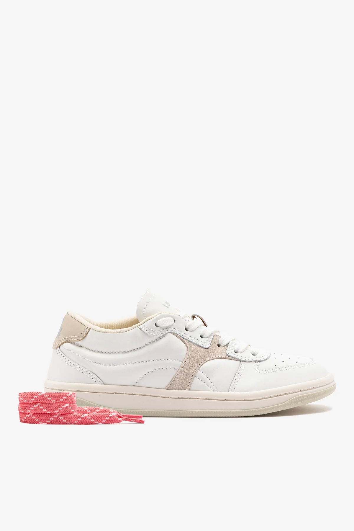 George Sneaker In White Leather and Mushroom Grey Suede - Image 3