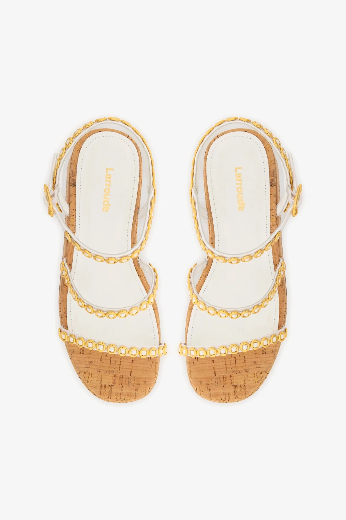Gio Milanina Flatform In White Patent Leather and Natural Cork - Image 7