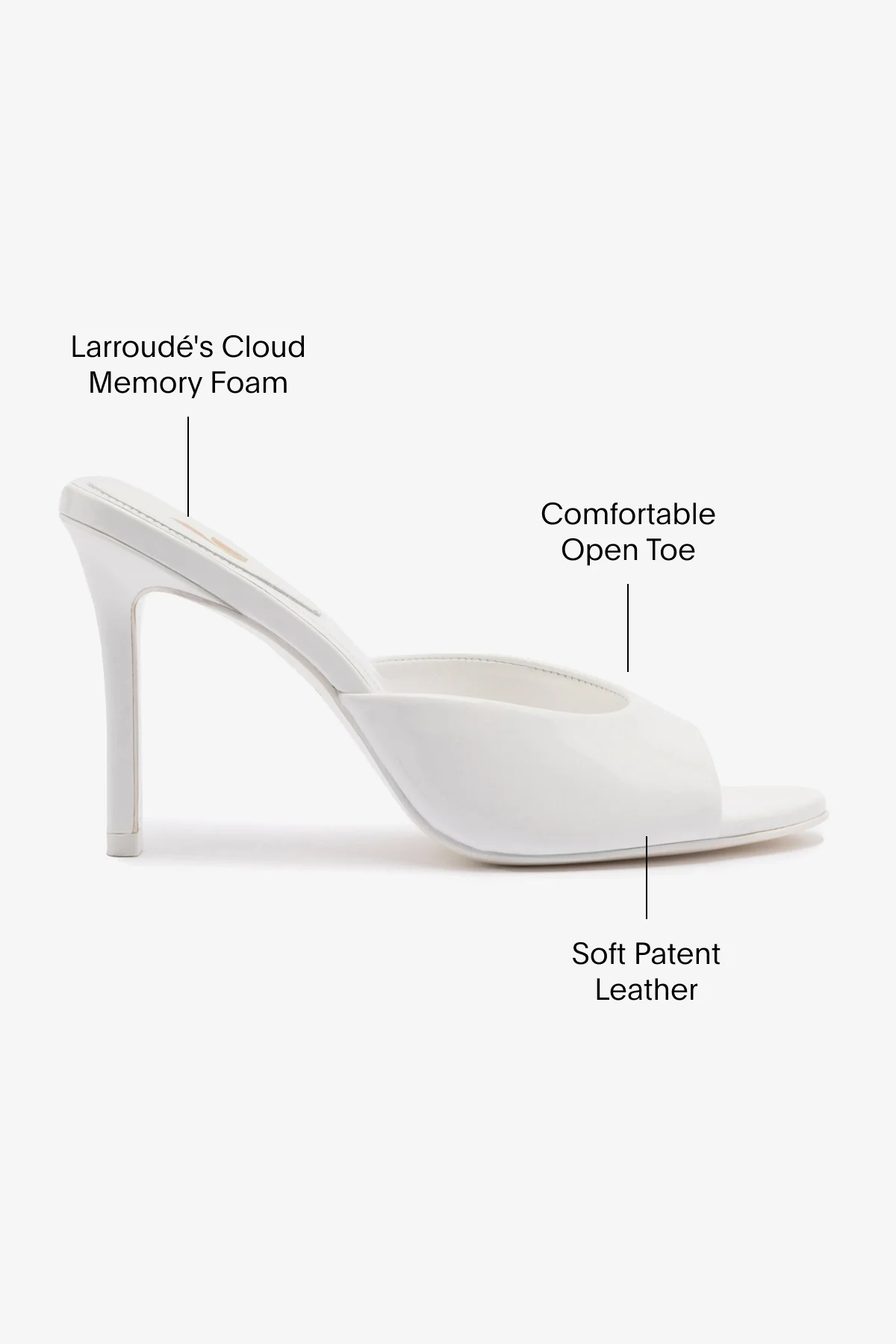 Jasmine Hi Mule In White Leather - Image 5