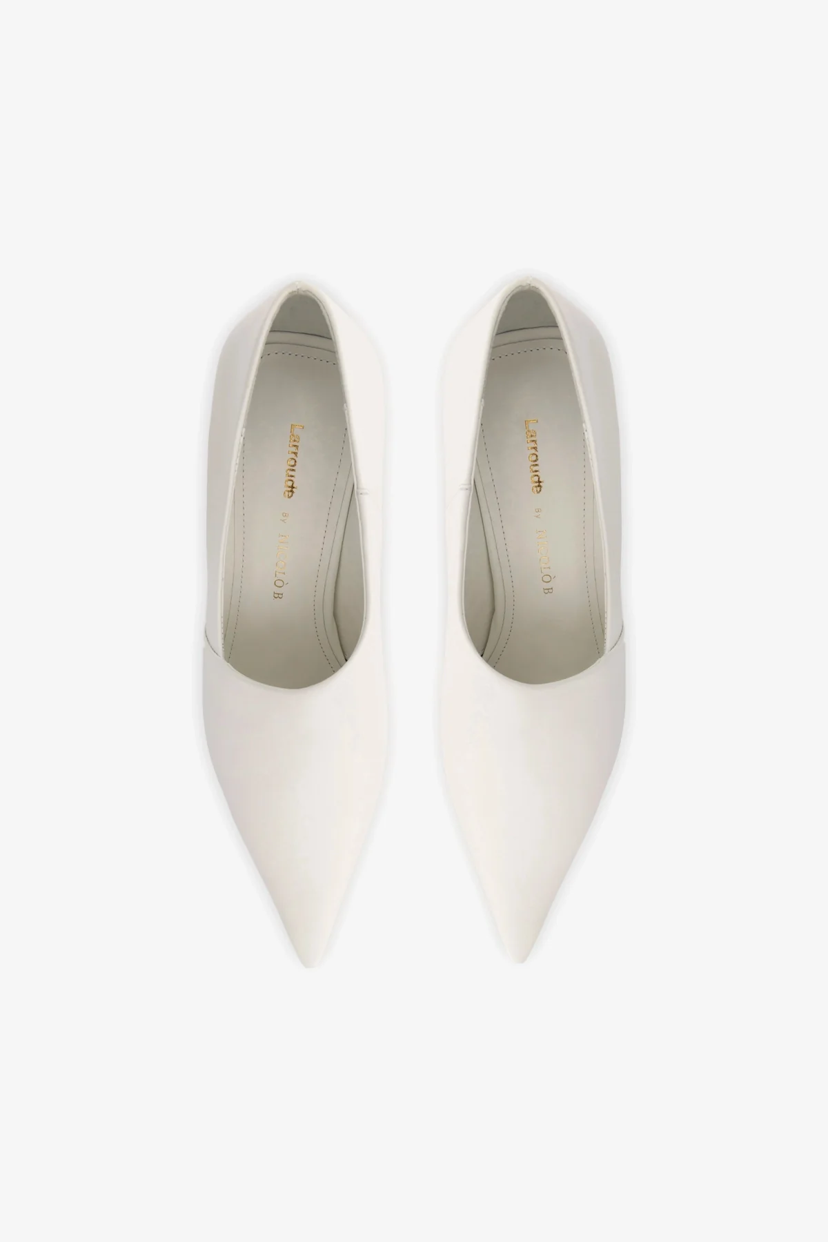 Larroudé by Nicolò B. Vittoria Pump In White Leather - Image 7