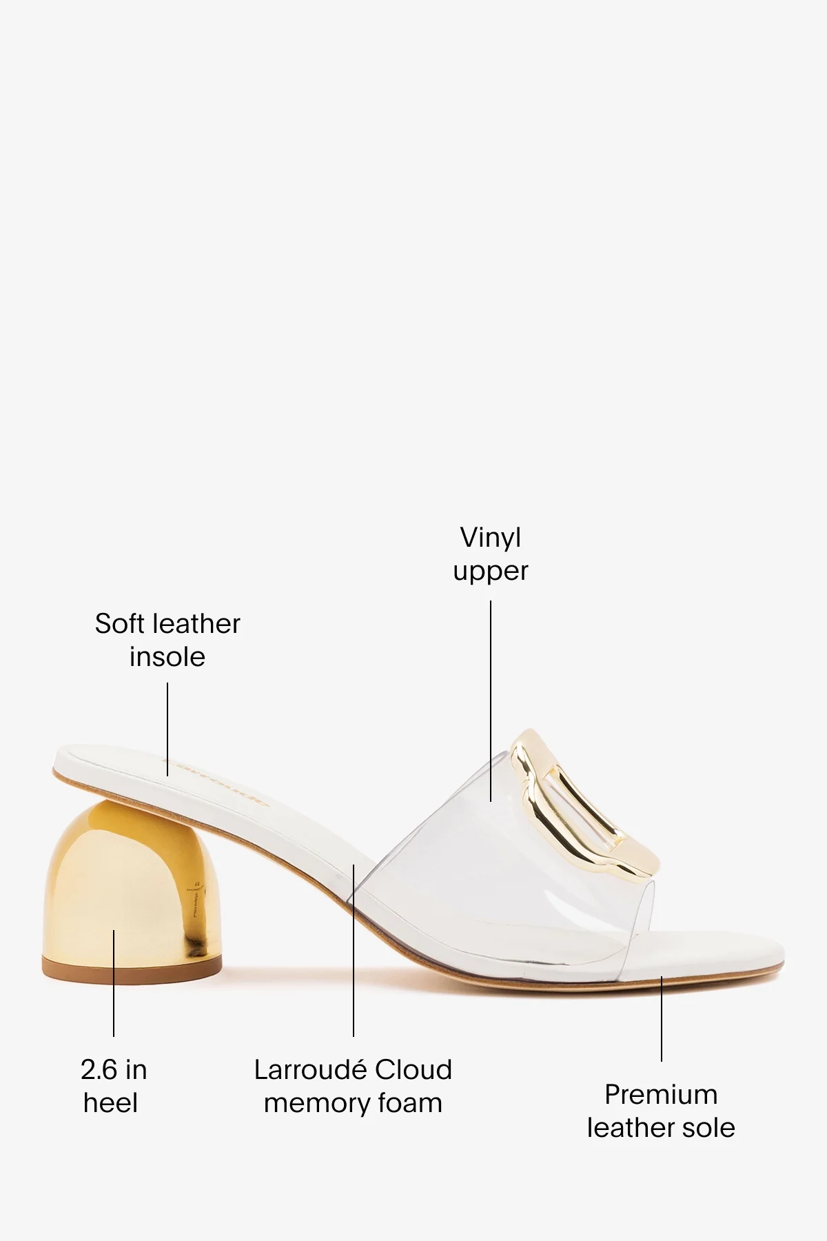 Margherita Clear Mule White Leather - Image 5