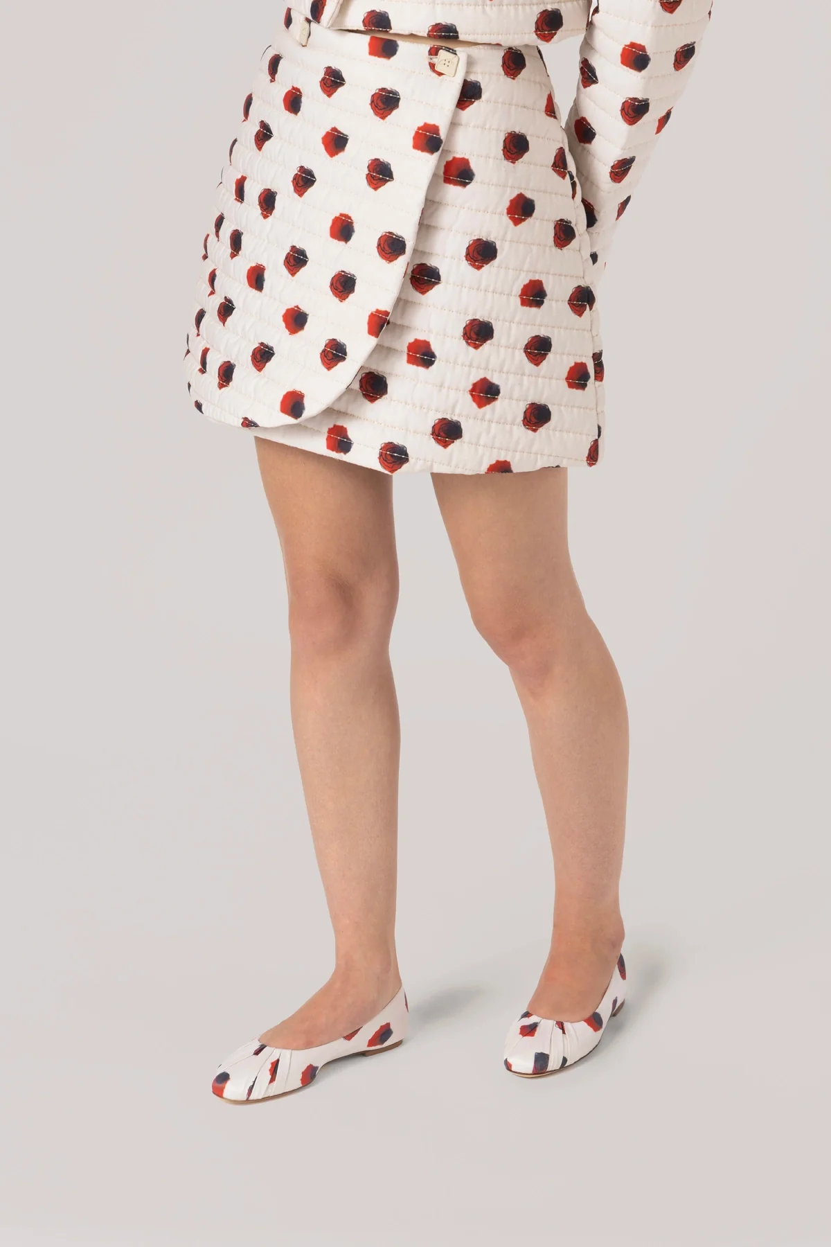 Marina Mini Skirt White Floral Cotton - Image 3