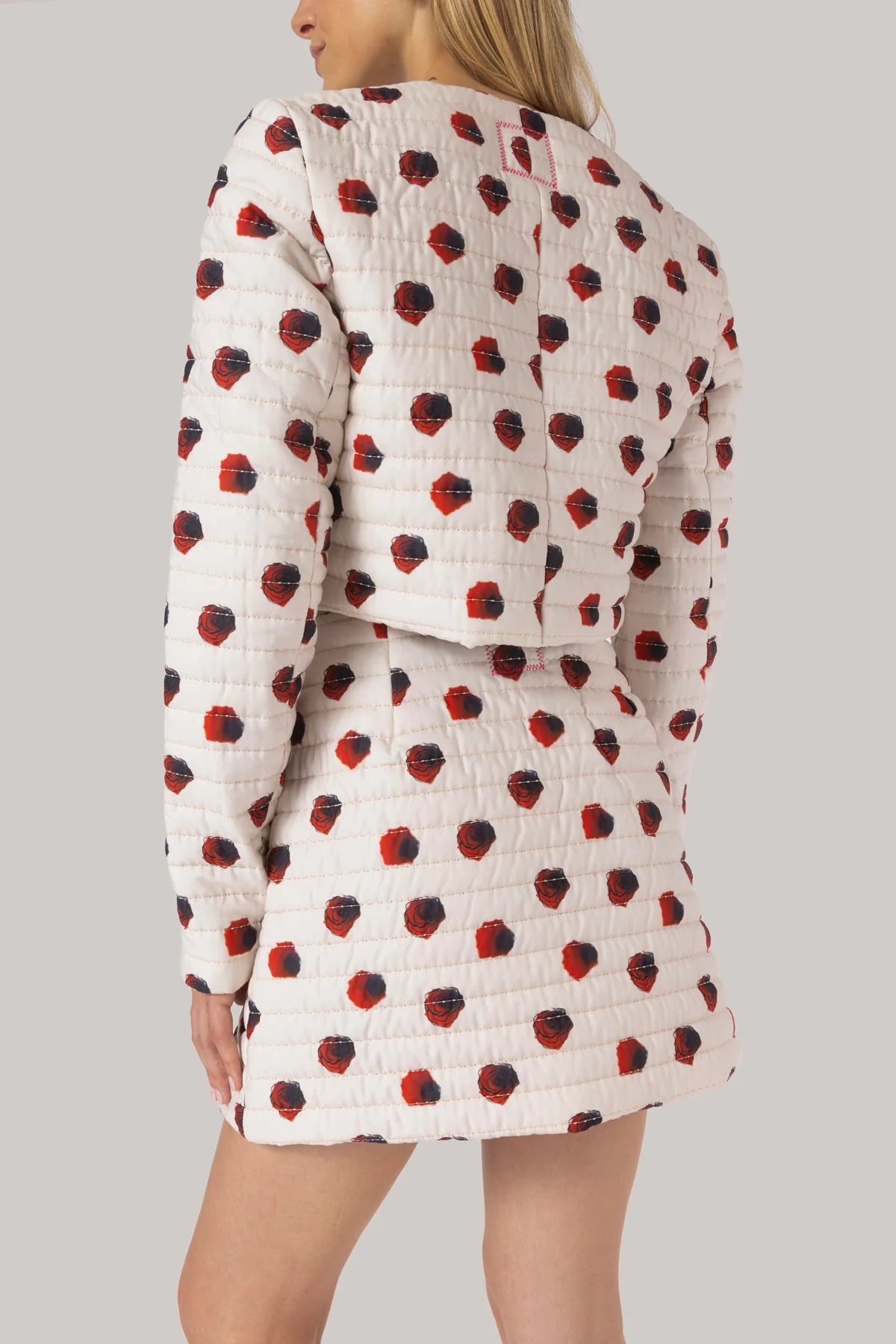 Marina Mini Skirt White Floral Cotton - Image 4