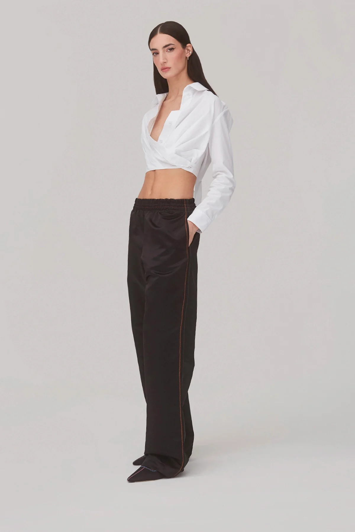 Rose Wrap Top In White Cotton - Image 3