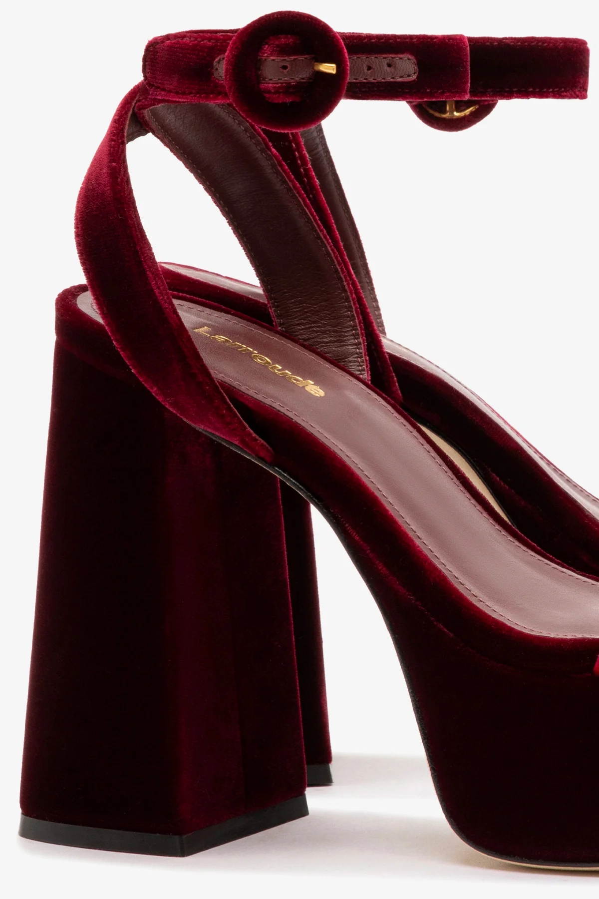 Dolly Sandal In Wine Velvet - Image 4