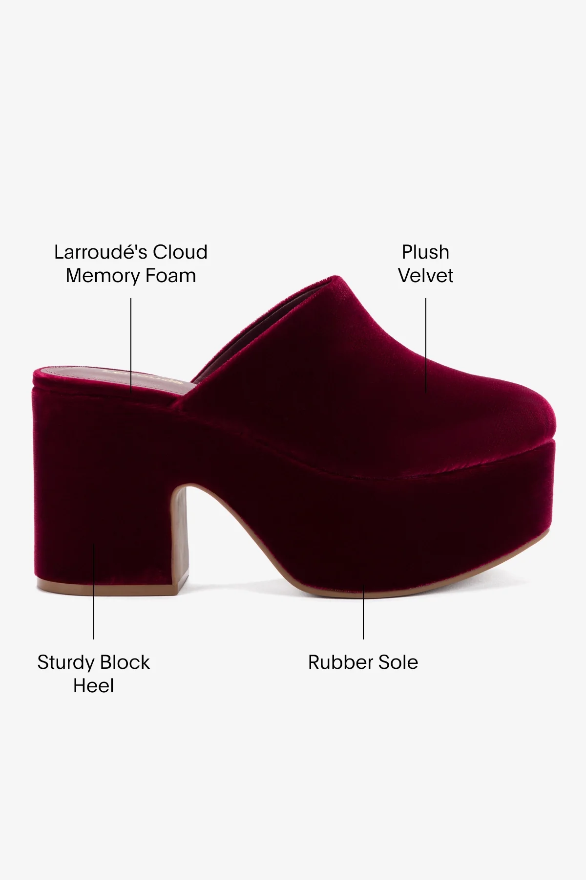 Miso Platform Clog In Wine Velvet - Image 5